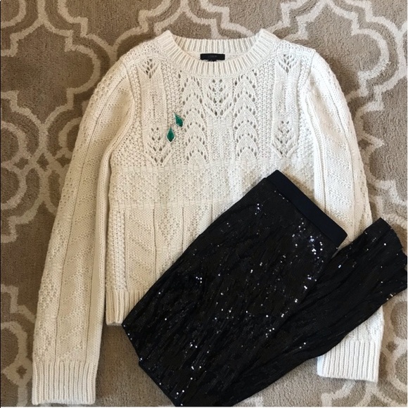 🥂HP🥂 Ivory J. Crew Chunky Wool Alpaca Sweater - Picture 3 of 6
